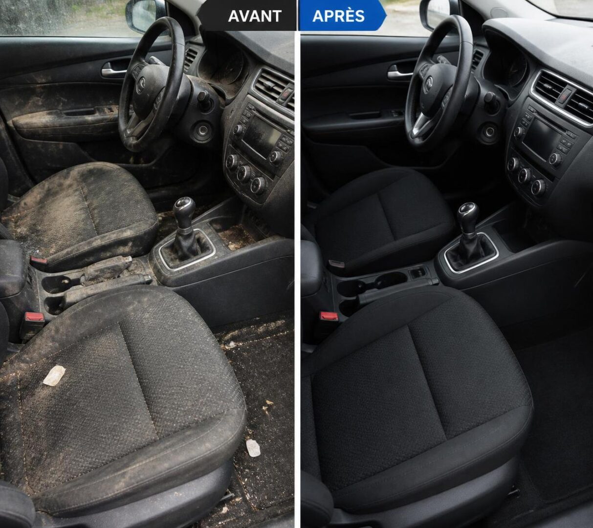 découvrez combien de saleté est réellement éliminée lors du nettoyage intérieur de votre voiture avec des photos et chiffres concrets pour mieux comprendre l'importance d'un entretien approfondi.
